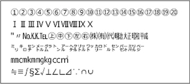 ※「環境依存文字」を利用した場合、文字化けが発生いたします。　「環境依存文字」のご利用にはご注意いただけますようお願い申し上げます。環境依存文字一覧